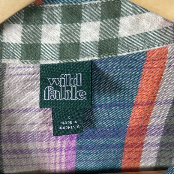 Wild Fable Plaid Flannel Small Oversized Cozy Cottagecore Button Shirt Gorpcore - Picture 4 of 6